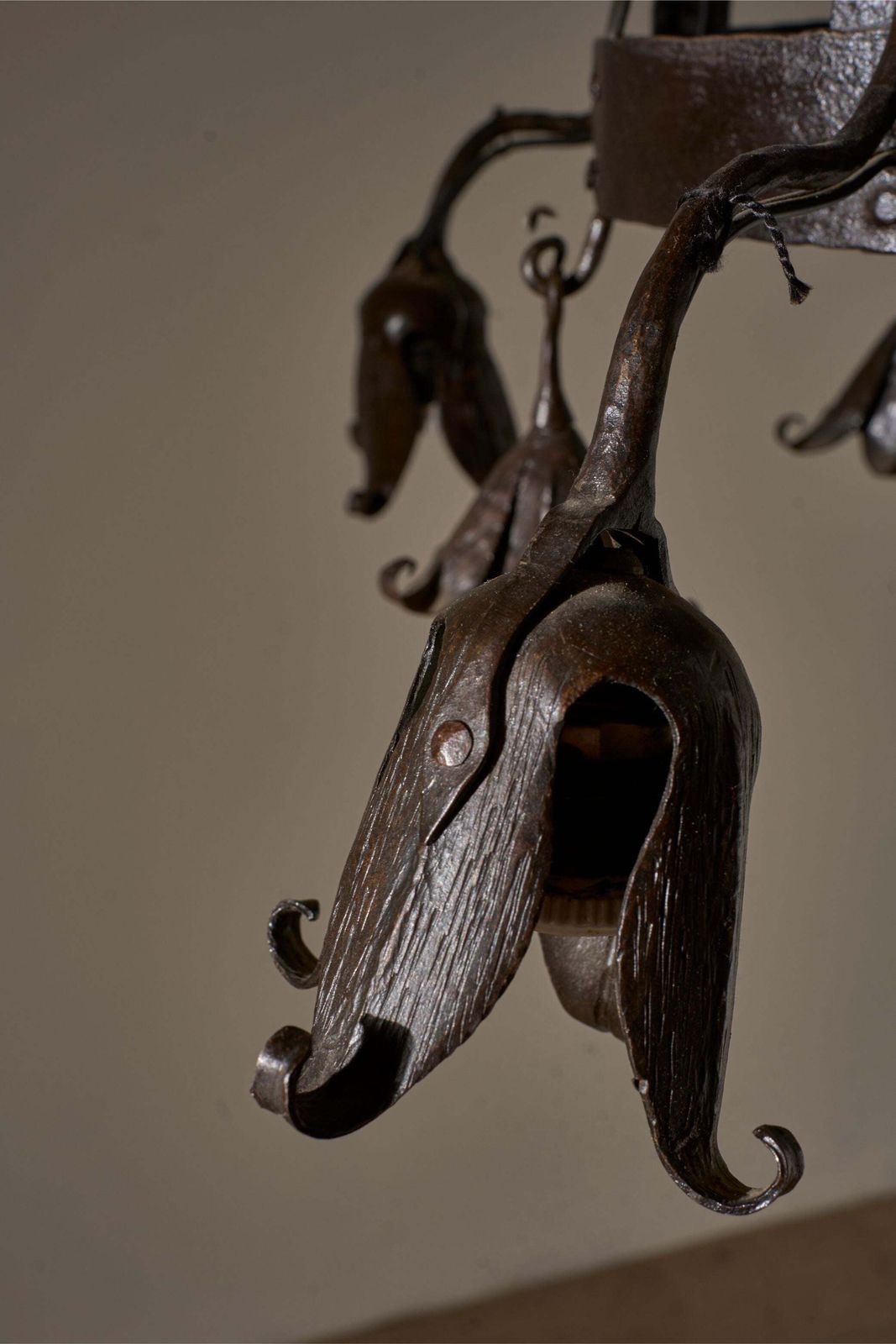 Early 20th Century Estate Made Blacksmith Hanging Light photo vinterior