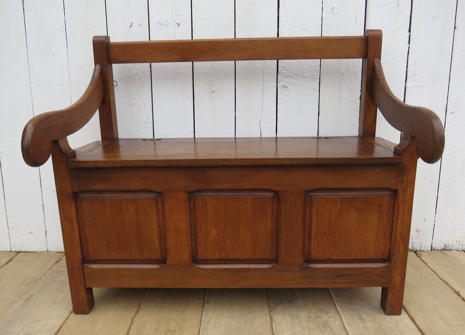 1930's Oak Hall Bench photo furniture