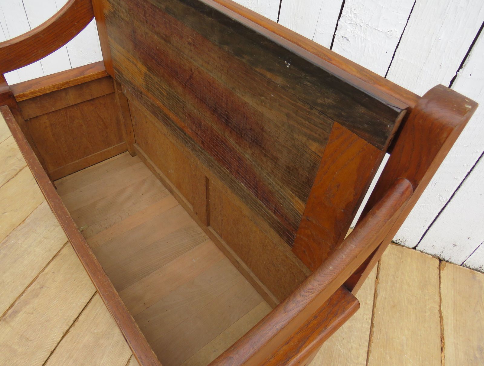 1930's Oak Hall Bench photo for sale