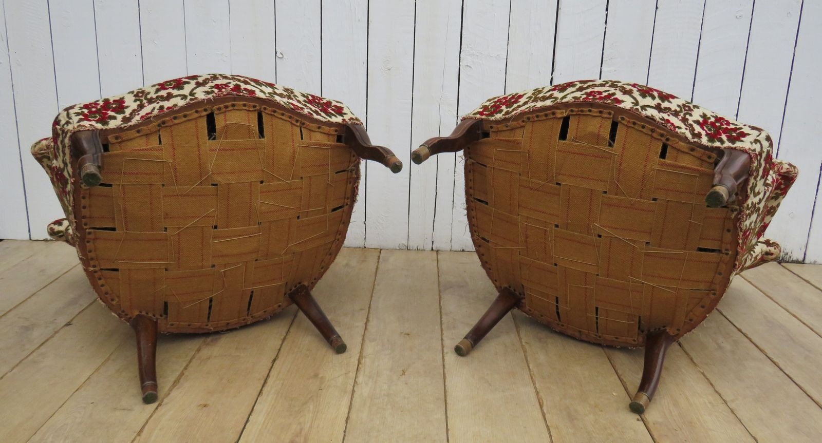 Pair Of Antique Napoleon III Tub Armchairs photo vintage