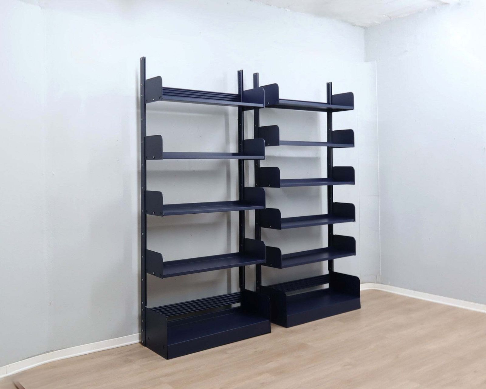Restored Congresso Modular Metal Bookcase Lips Vago 1970s, Set Of 2 photo for sale