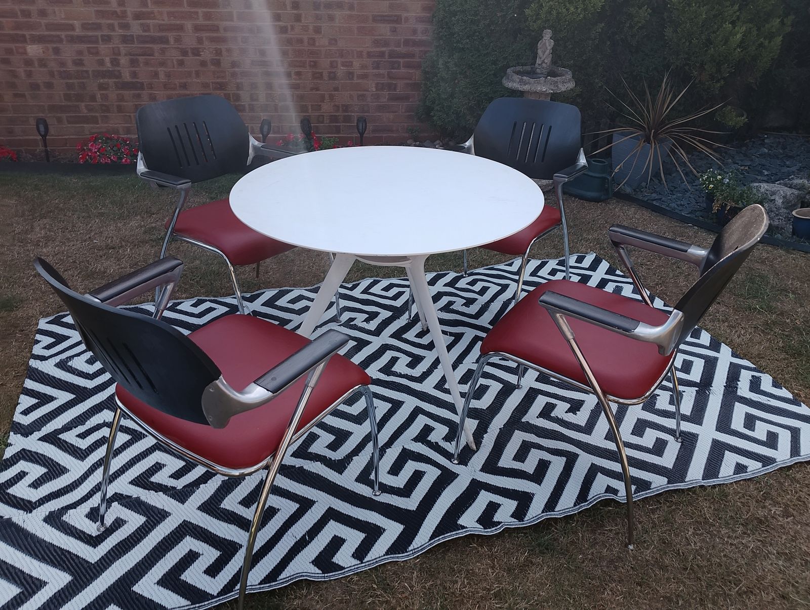 Mid Century Italian Outside  / Inside Alias Aluminium Dining Table And Chairs photo furniture