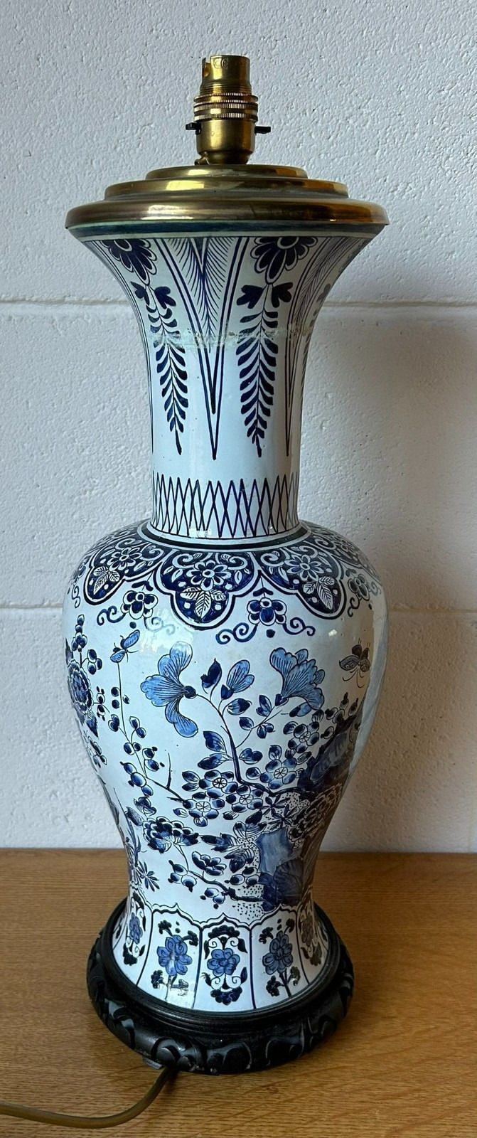 Chinese Oriental Vintage Hand Painted Lamp Hand Painted Blue & White Lamp photo vintage