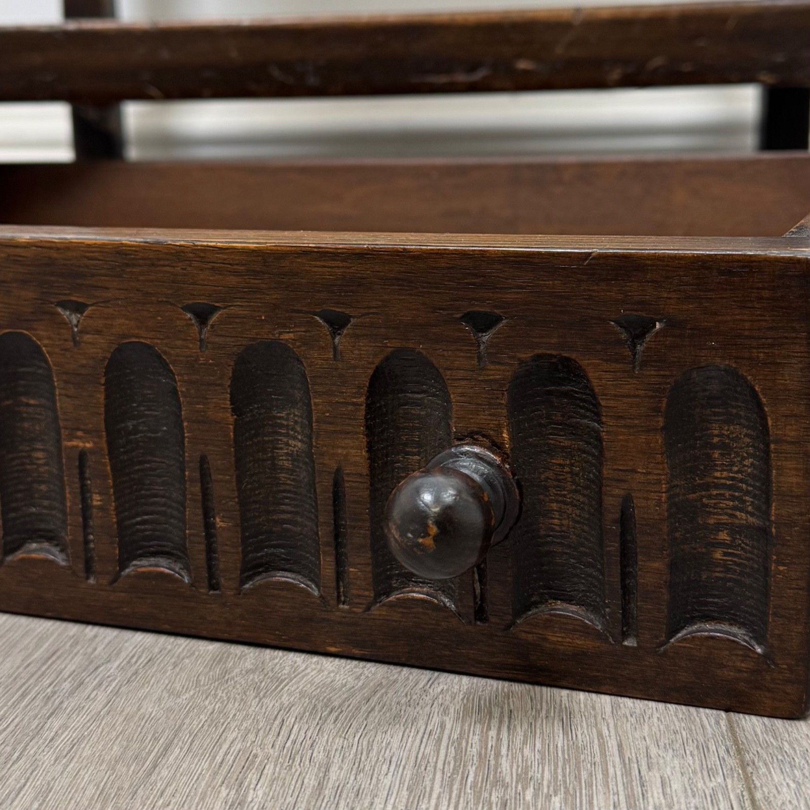 Furniture Antique 20th Century Edwardian Side Table In Oak ( Af 5858 ) photo
