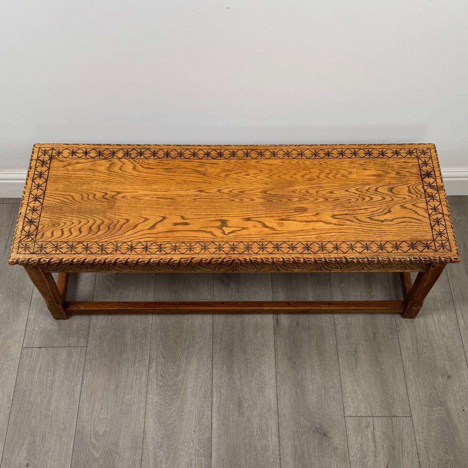 photo furniture Antique 20th Century Edwardian Coffee Table In Golden Oak ( Af 5902 )