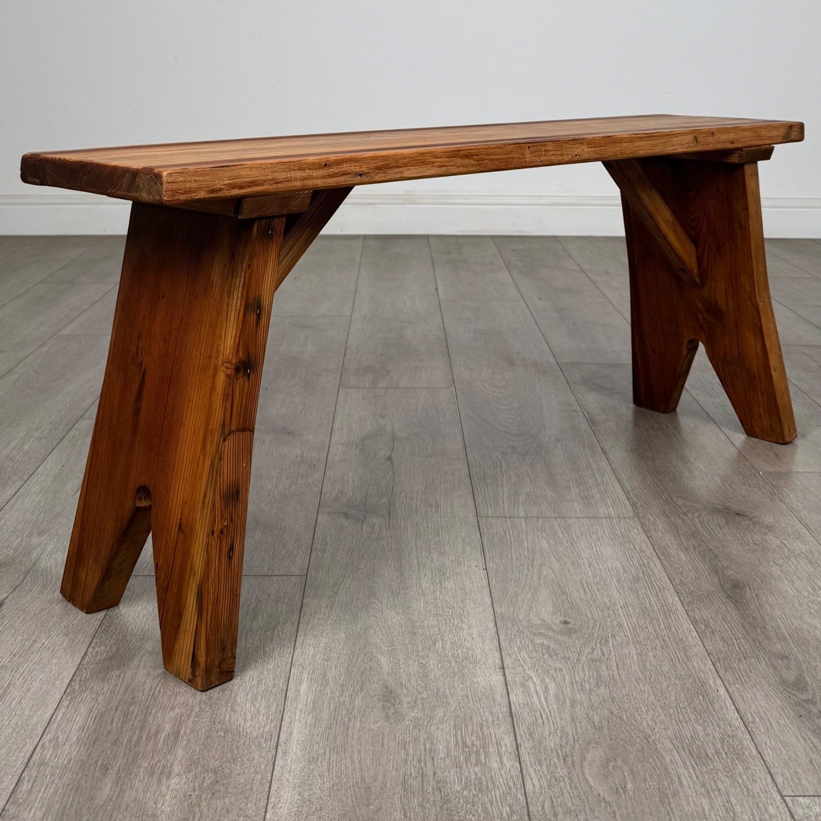Antique 20th Century Small Good Quality Pitch Pine Bench ( Af 5874 ) photo for sale