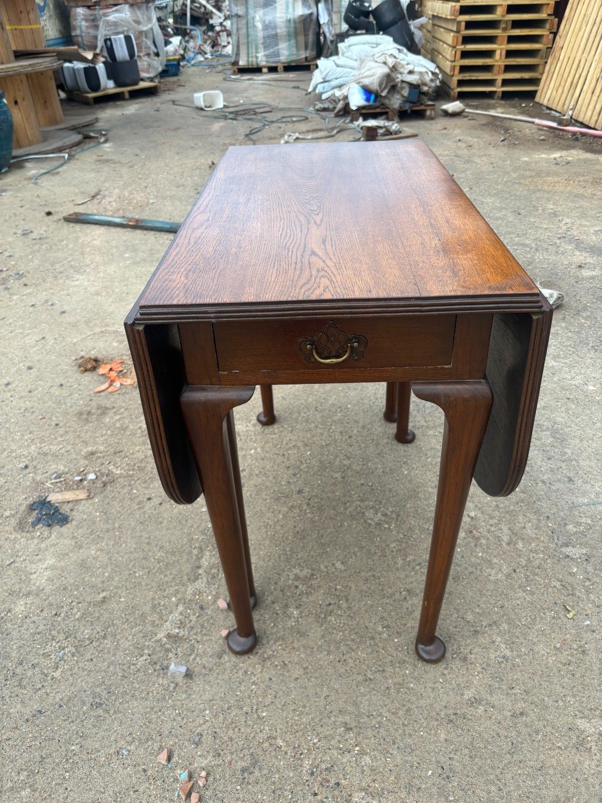 Antique Georgian Mahogany Drop Leaf Table With Two Drawers photo vinterior