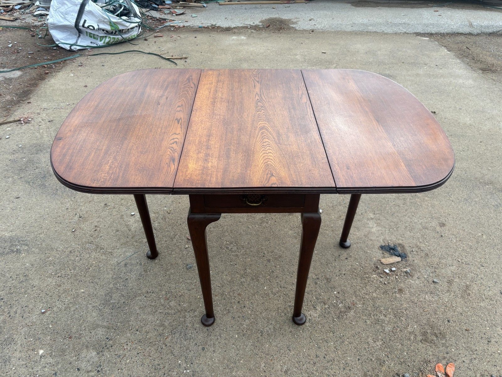 photo for sale Antique Georgian Mahogany Drop Leaf Table With Two Drawers