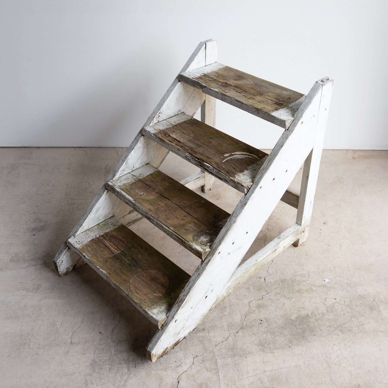 photo furniture Set Of Antique Estate Made Painted Pine Country House Steps, English, 19th C.