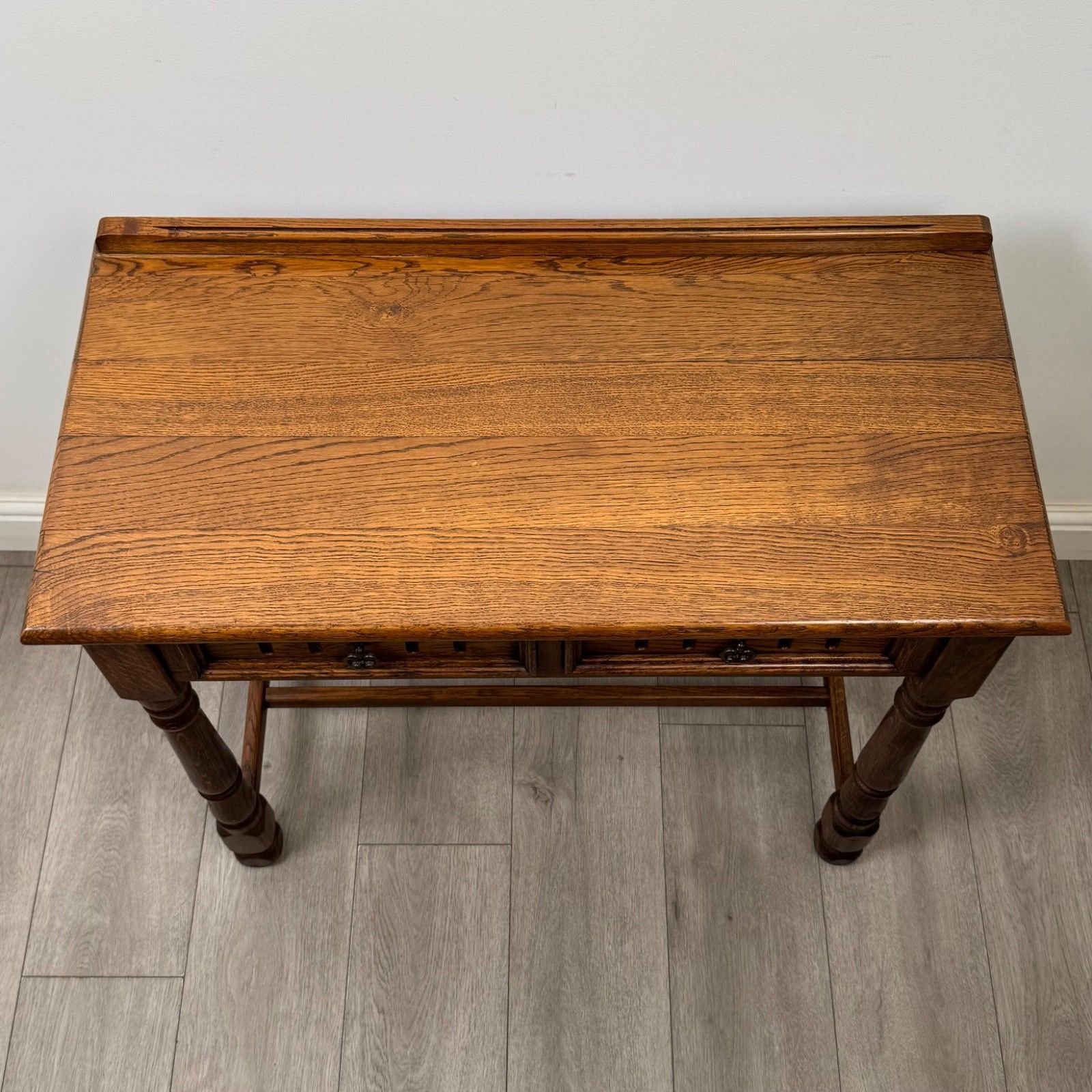 photo furniture Antique 20th Century Edwardian Side Table In Oak ( Af 5832 )