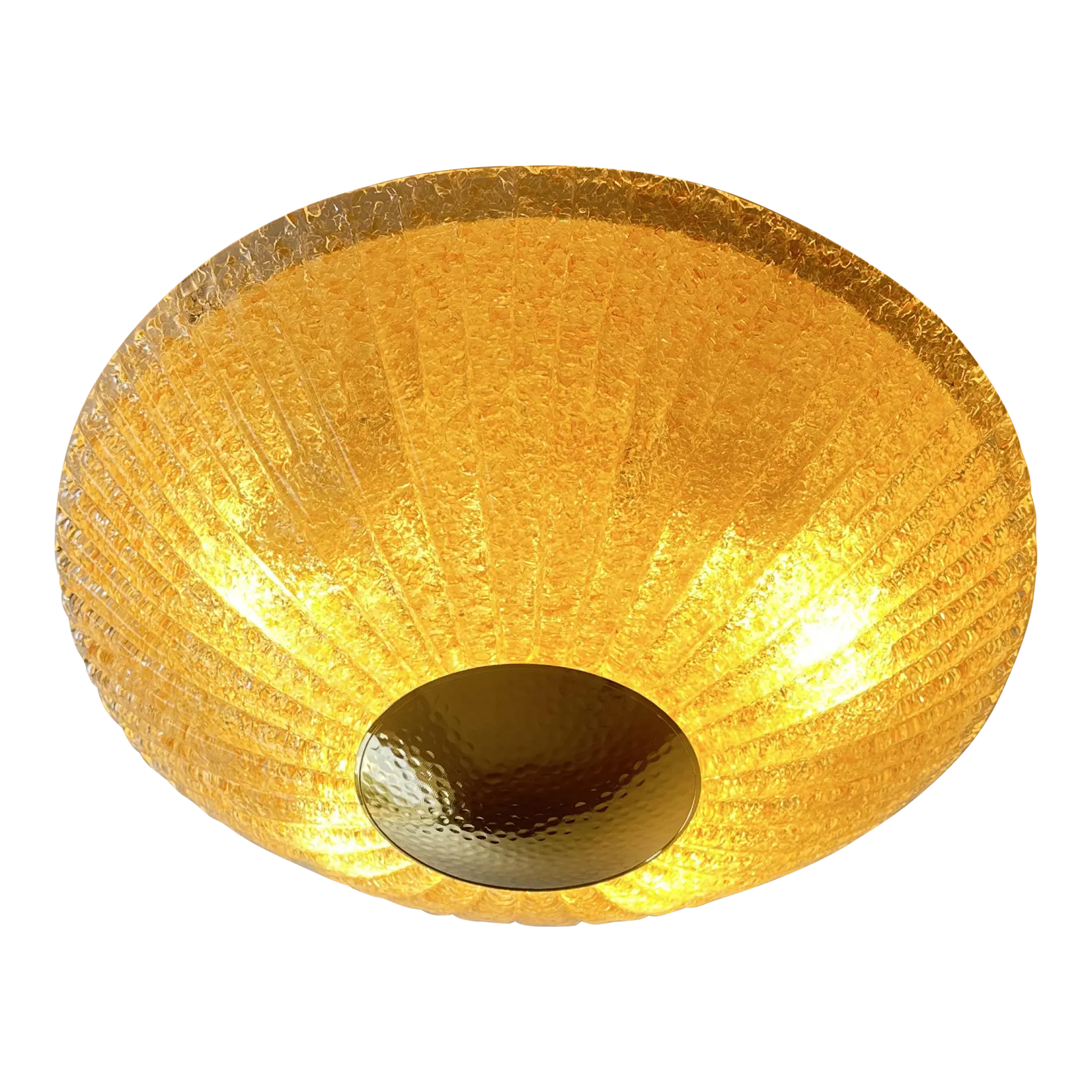 Venetian Gold “Graniglia” Murano Glass Flush Mount