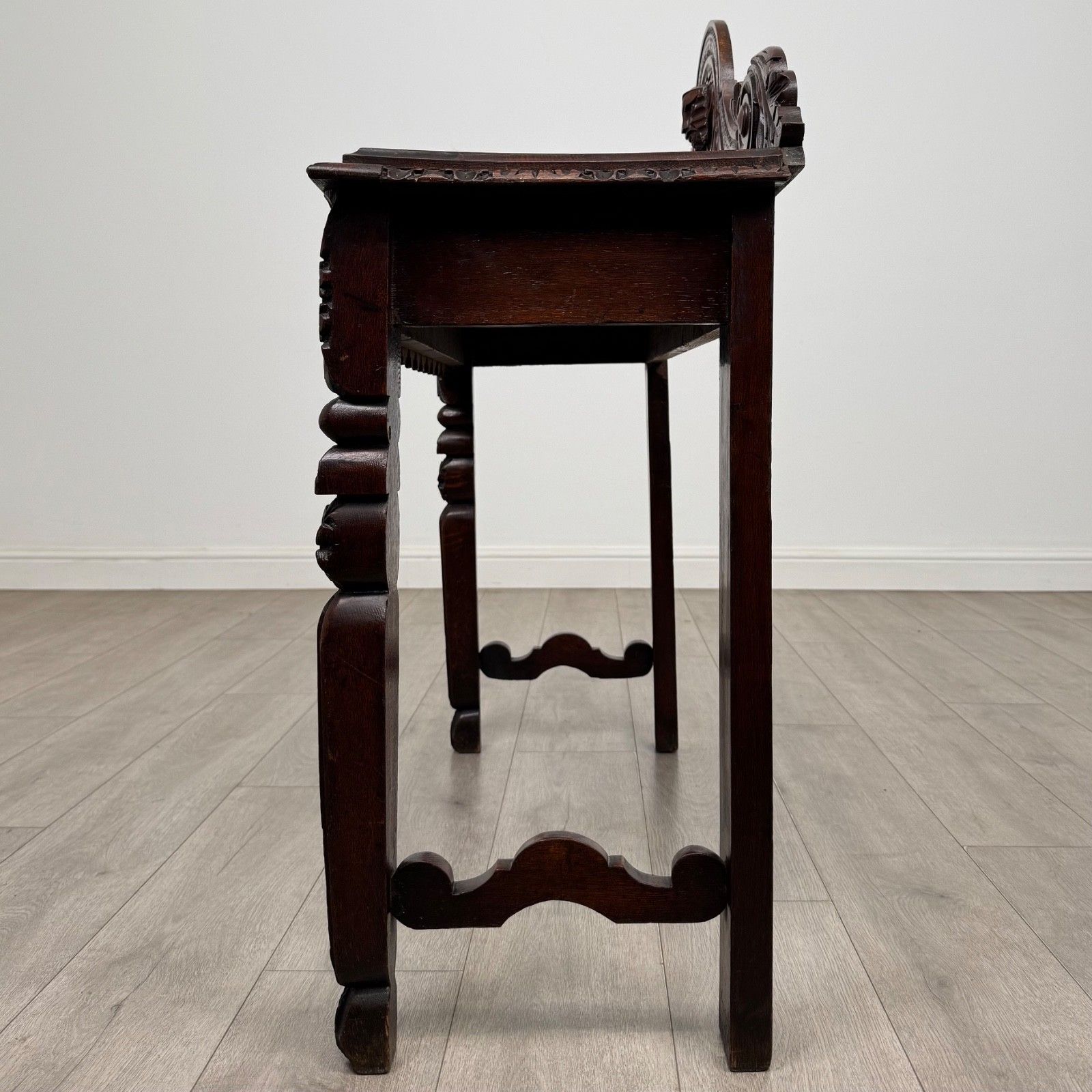 Antique 19th Century Carved Oak Victorian Side Table ( Af 5888 ) photo for sale