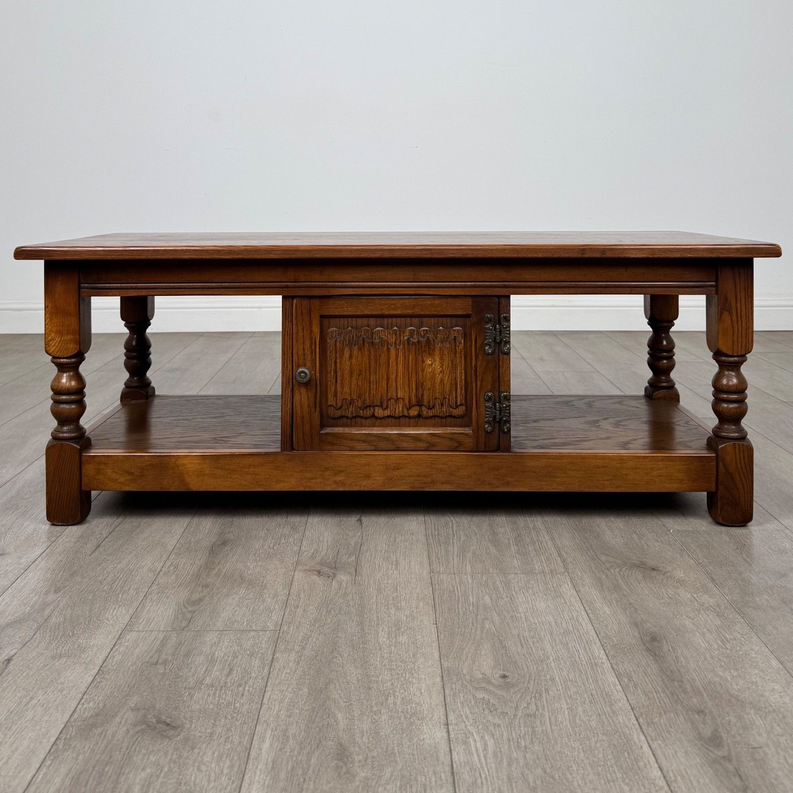 Antique 20th Century Carved Oak Coffee Table ( Af 5878 )
