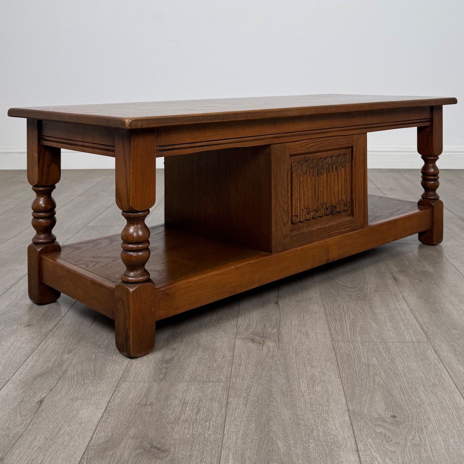 Antique 20th Century Carved Oak Coffee Table ( Af 5878 ) photo 325.0