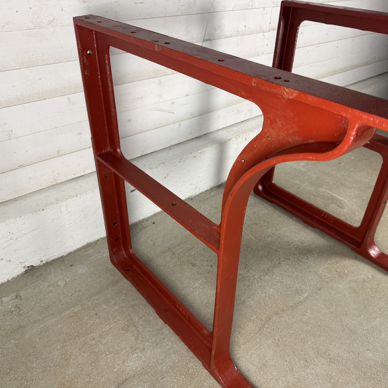 Pair Of Primed Antique Industrial Bench Legs photo 500.0