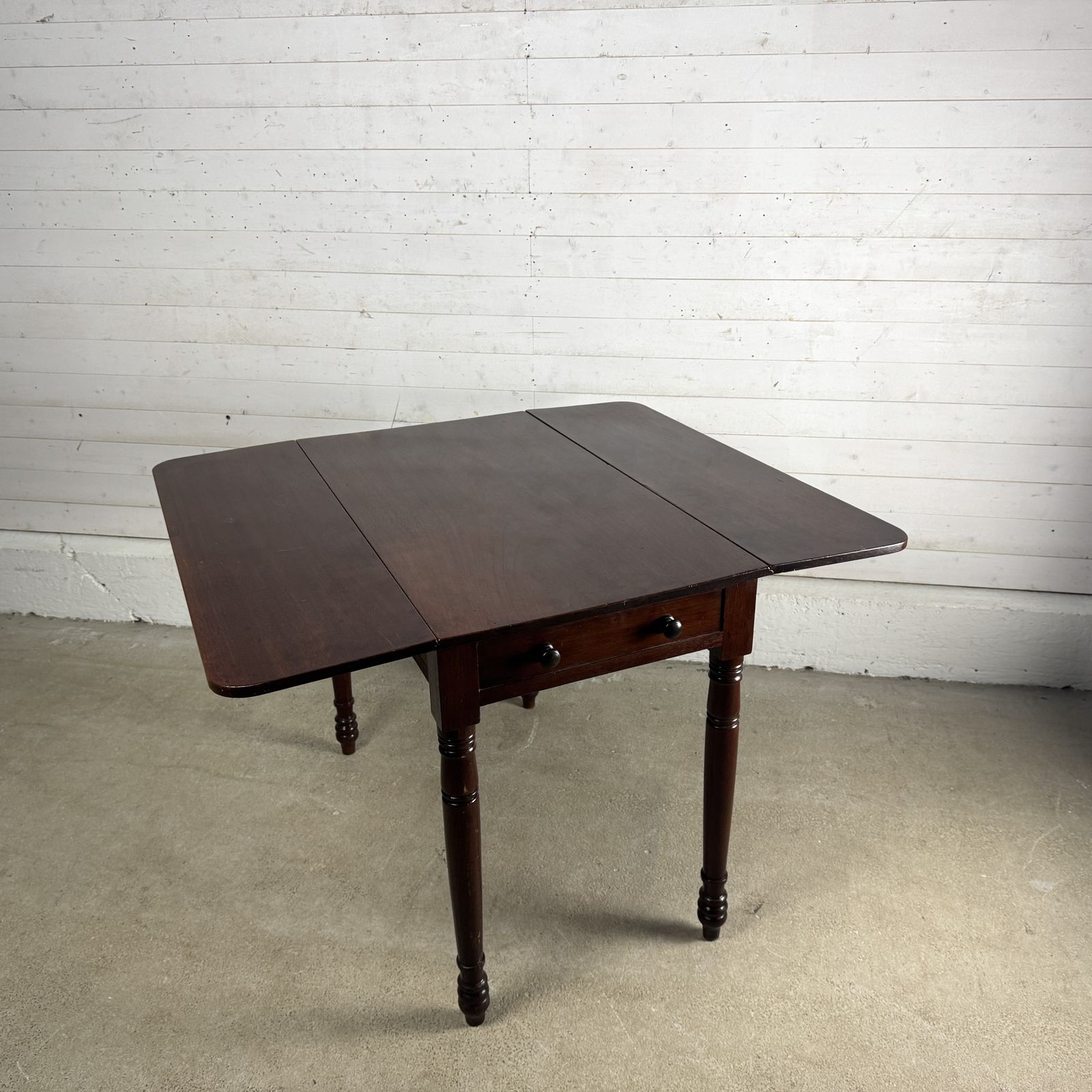 photo for sale Antique Mahogany Drop Leaf Table With One Drawer