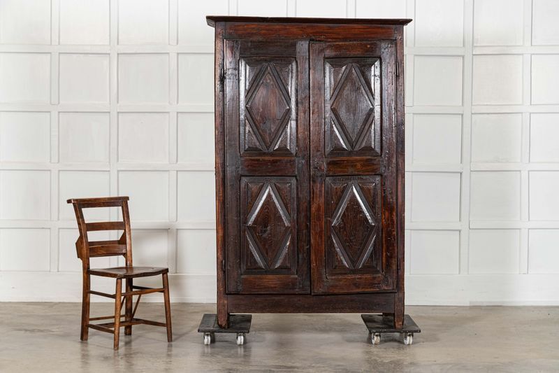 18thc French Povincial Ash Diamond Point Armoire photo 4543.0