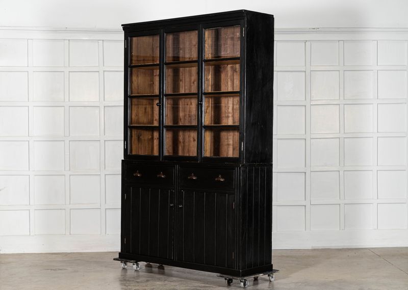 Large 19thc English Ebonised Pine Glazed Dresser photo 5118.0