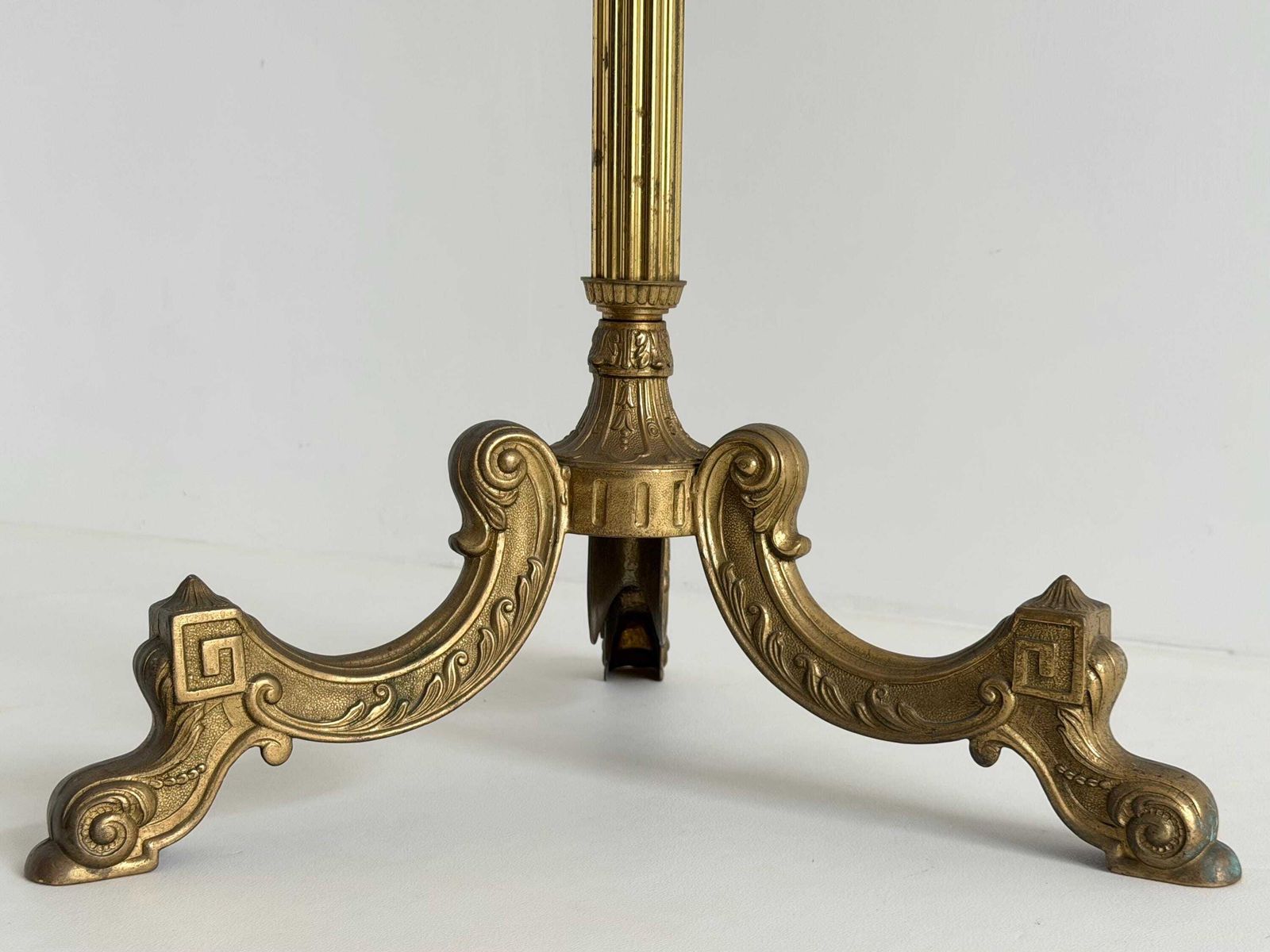 photo buy Vintage Brass Coat Rack With Rotating Crown And Decorative Three Leg Base