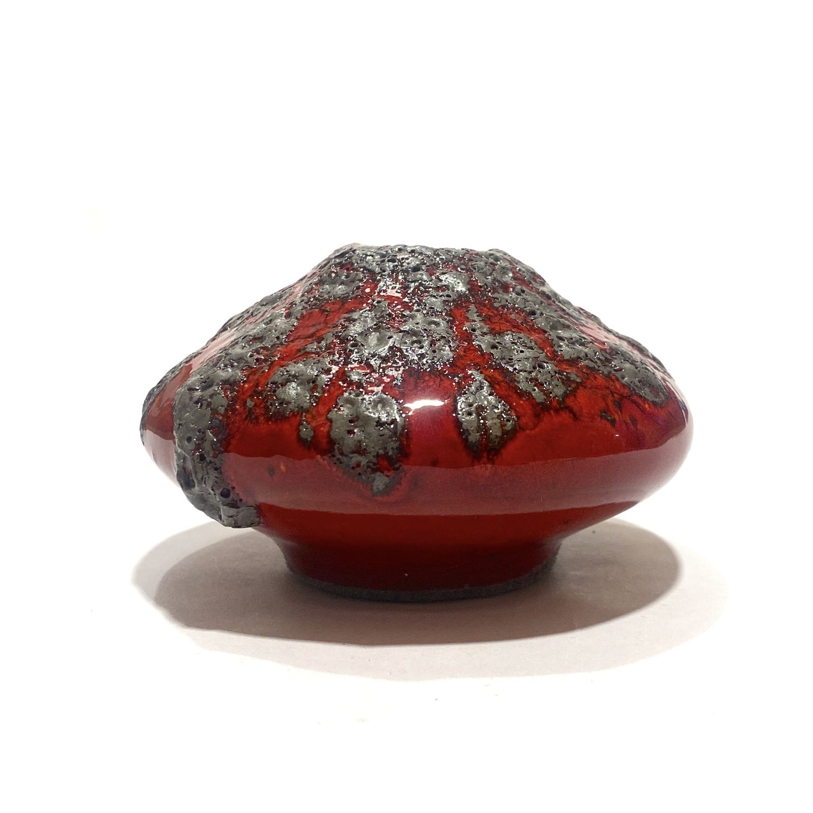 Otto Keramik 203 Vase In Red Fat Lava (11cm Dia), West German Pottery Glaze photo Home Decor