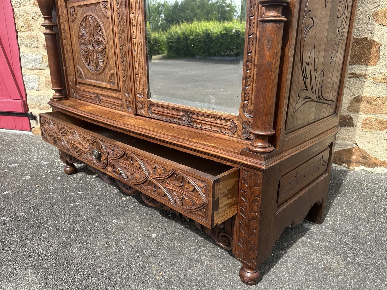 2995.0 Antique French Breton Carved Bedroom Suite photo