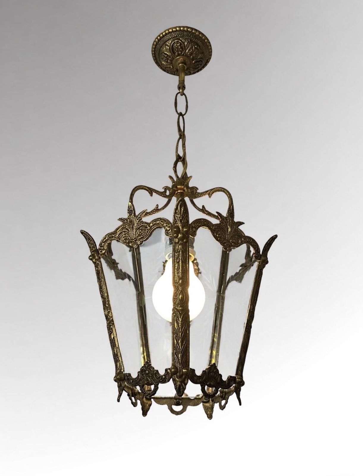 photo furniture Antique Brass Hanging Lanterns Pair Ceiling Lights