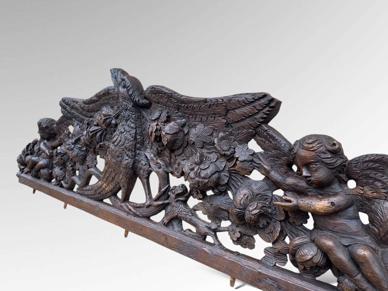 French Carved Pediment Heraldic Eagle Architectural Wall Art photo Art