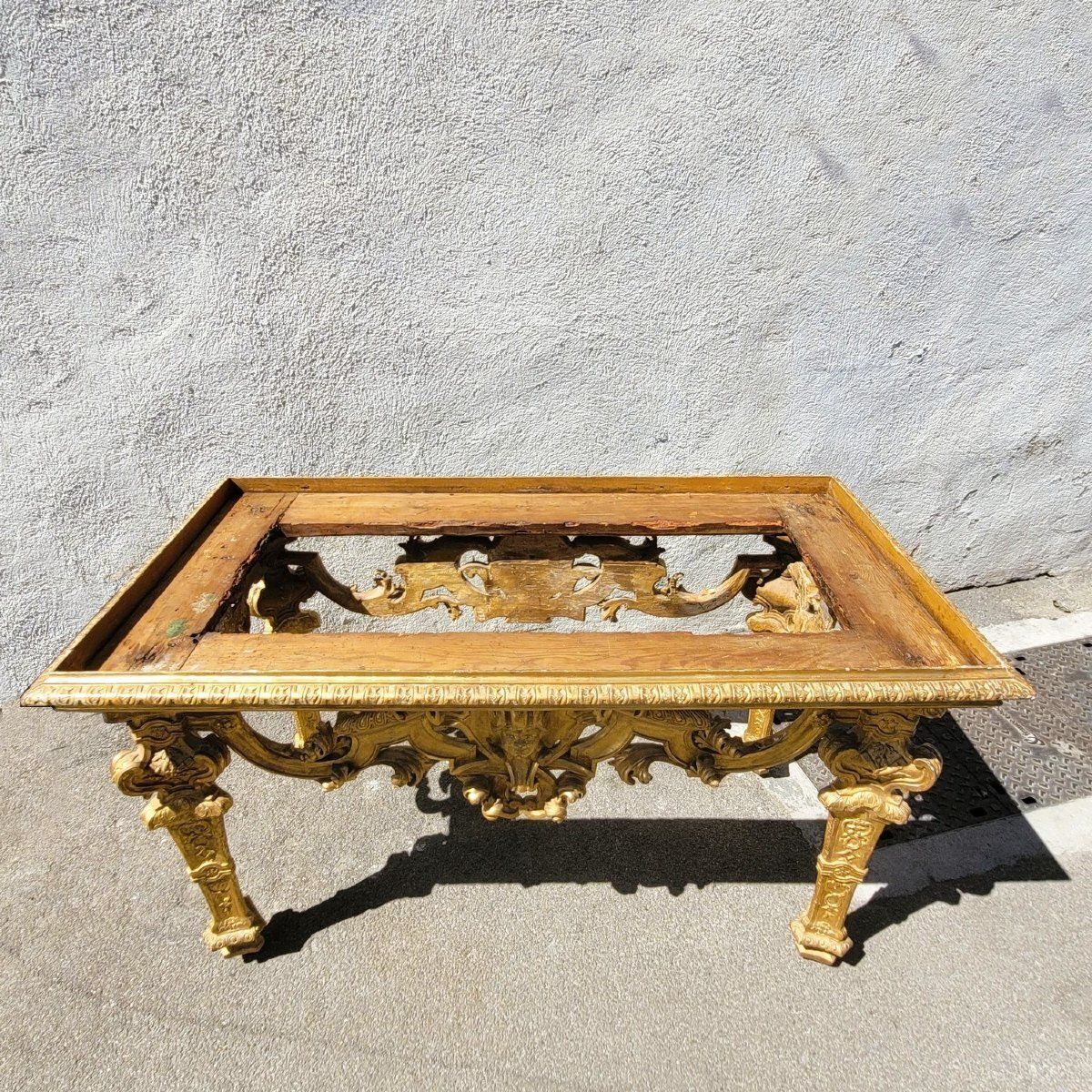 Grande table centrale, L. 158 cm, Piémont, époque Louis XIV photo furniture