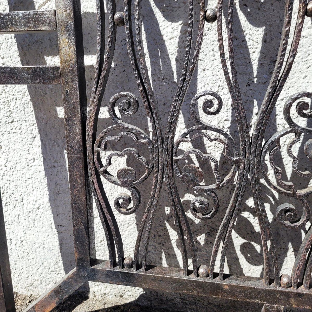 Suite Of 4 Wrought Iron Grills, Attributed To Edouard Schenck, Art Deco, 20th Century photo 1850.0