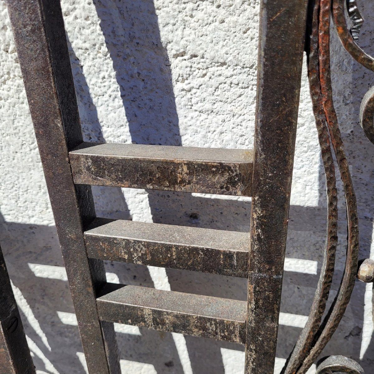 Garden Decor Suite Of 4 Wrought Iron Grills, Attributed To Edouard Schenck, Art Deco, 20th Century photo