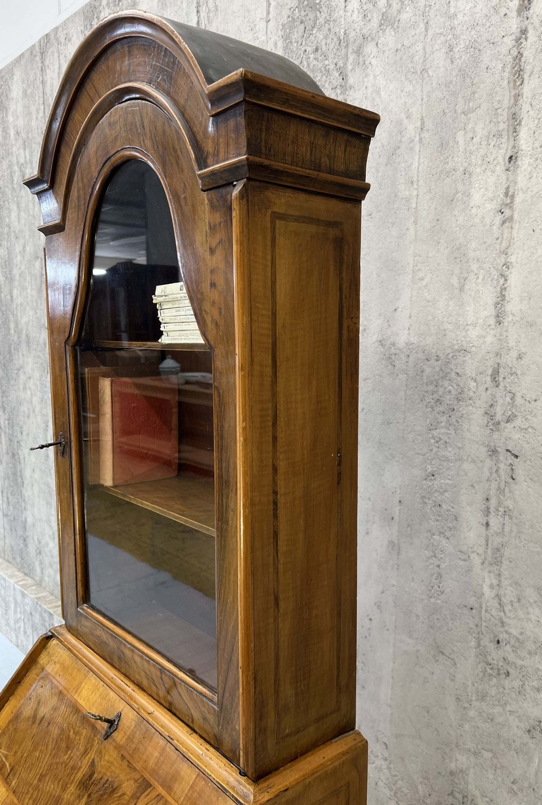 photo for sale 19th Century Bureau Desk With Bookcase Display Cabinet