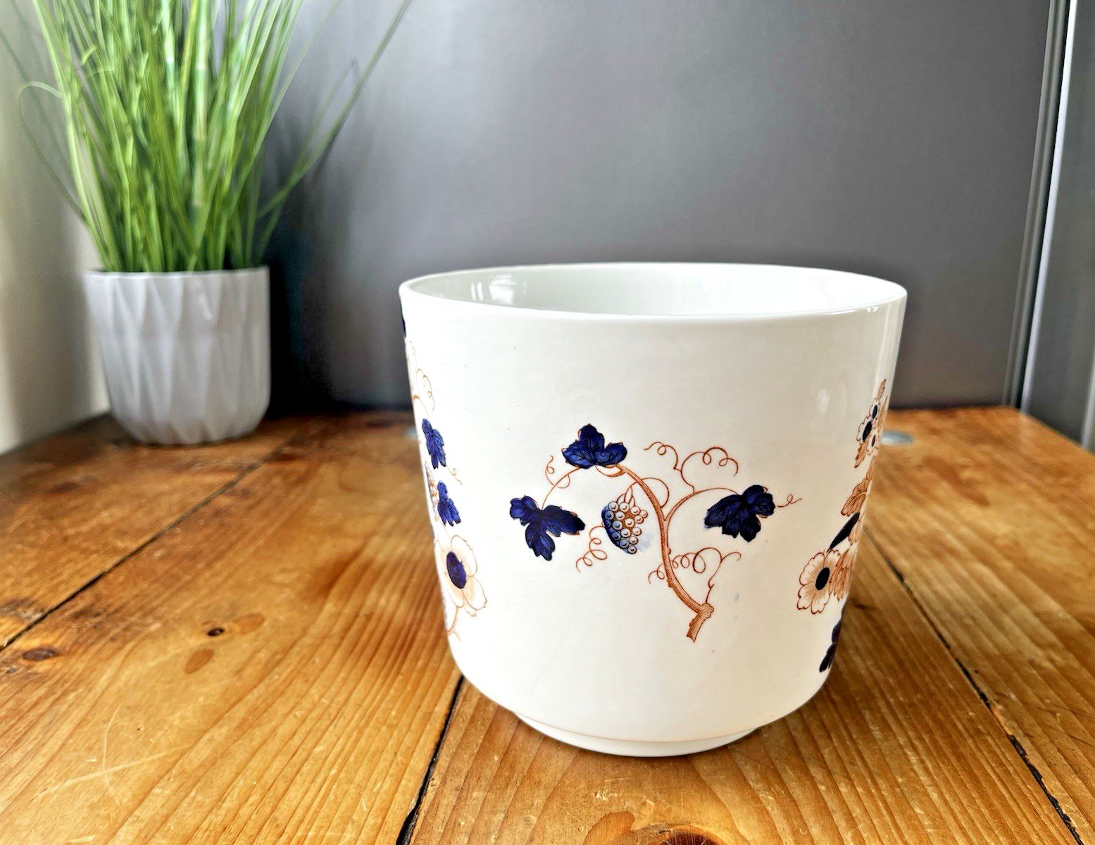 Vintage Enoch Wedgwood Pottery Old Castle English Imari Style Planter Plant Pot photo buy