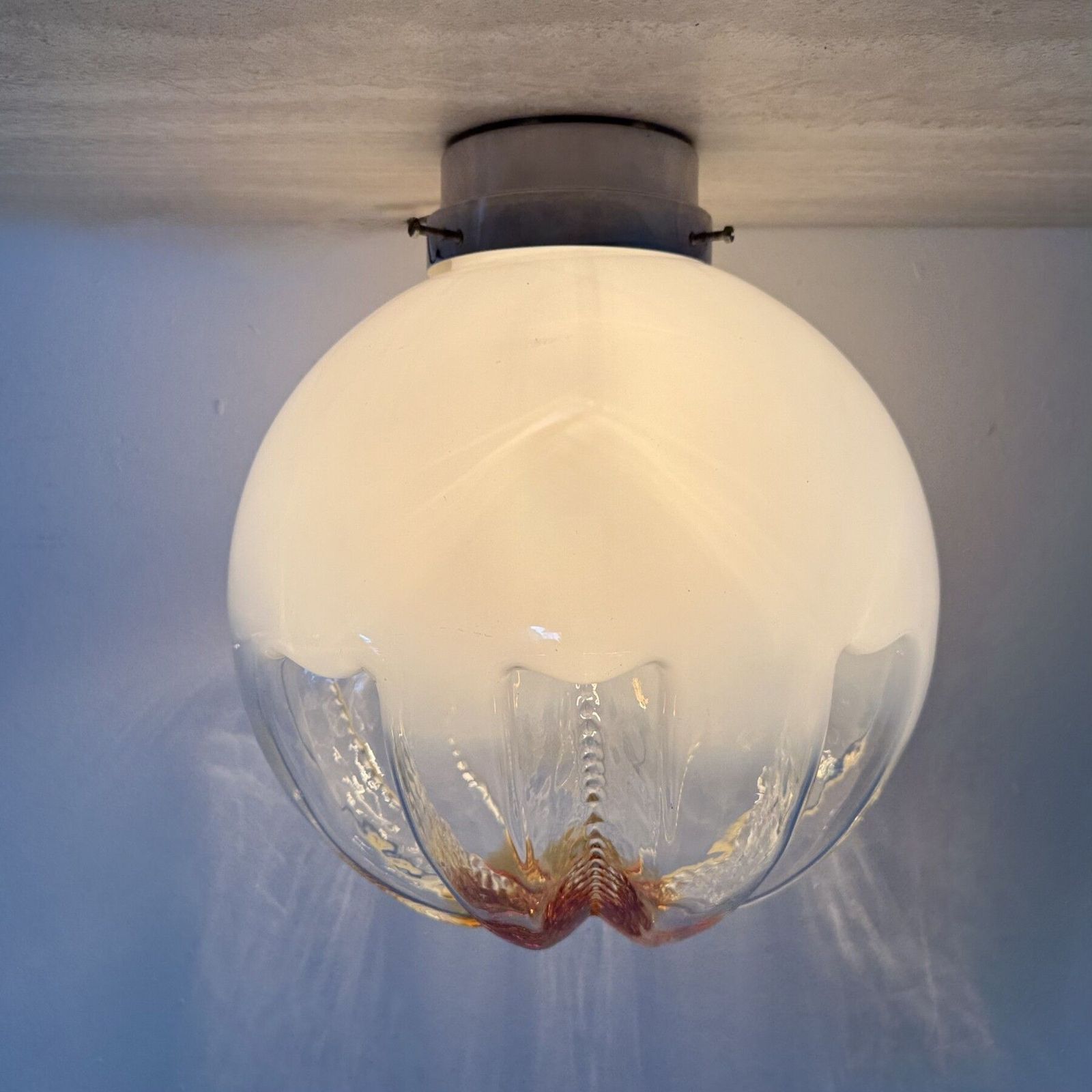 Mid Century Mazzega Glass Ceiling Lamp , 1970s photo furniture
