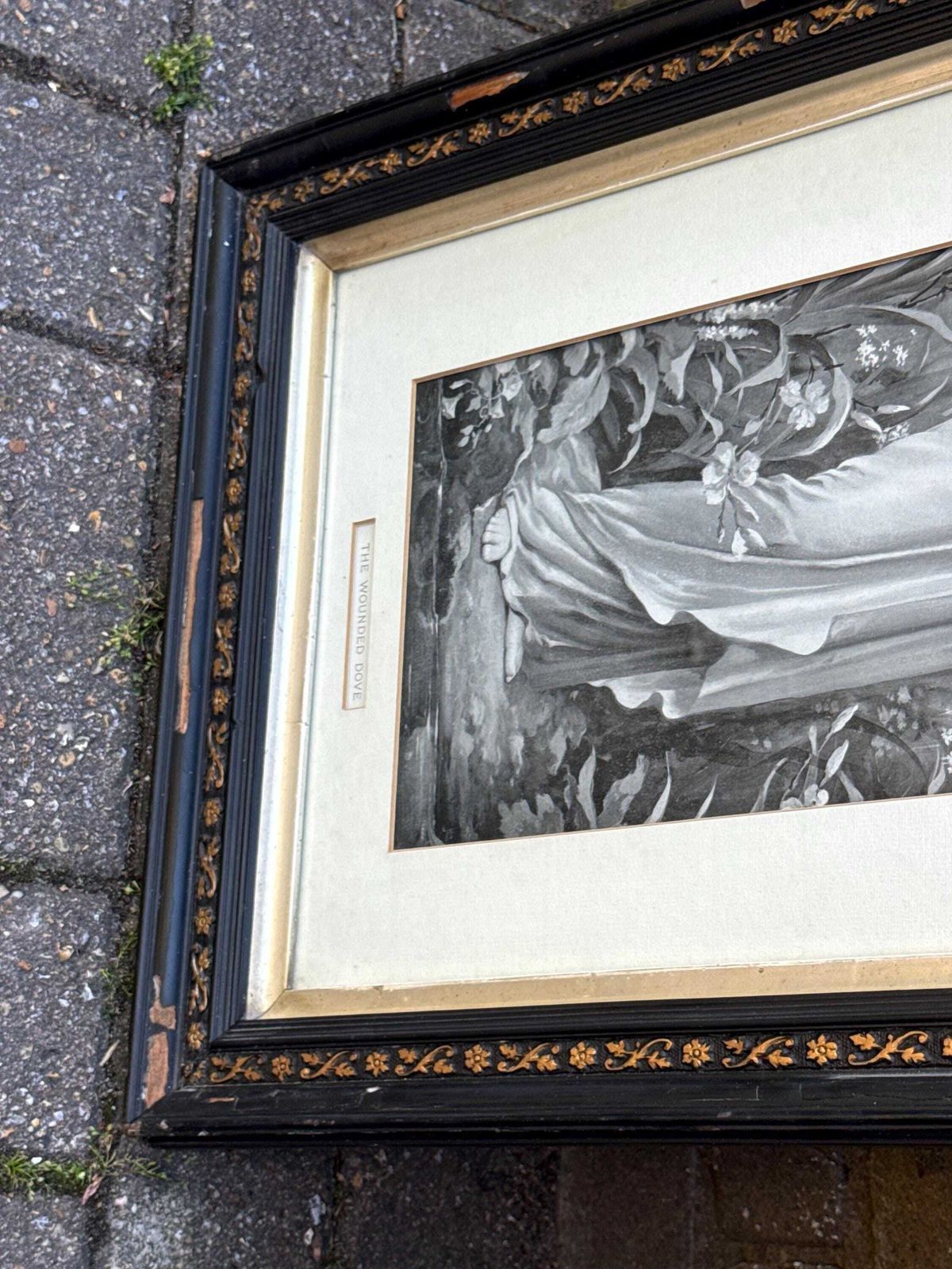 photo buy Pair Victorian Ebonised Framed Classical Lady Prints With Gilded Detail