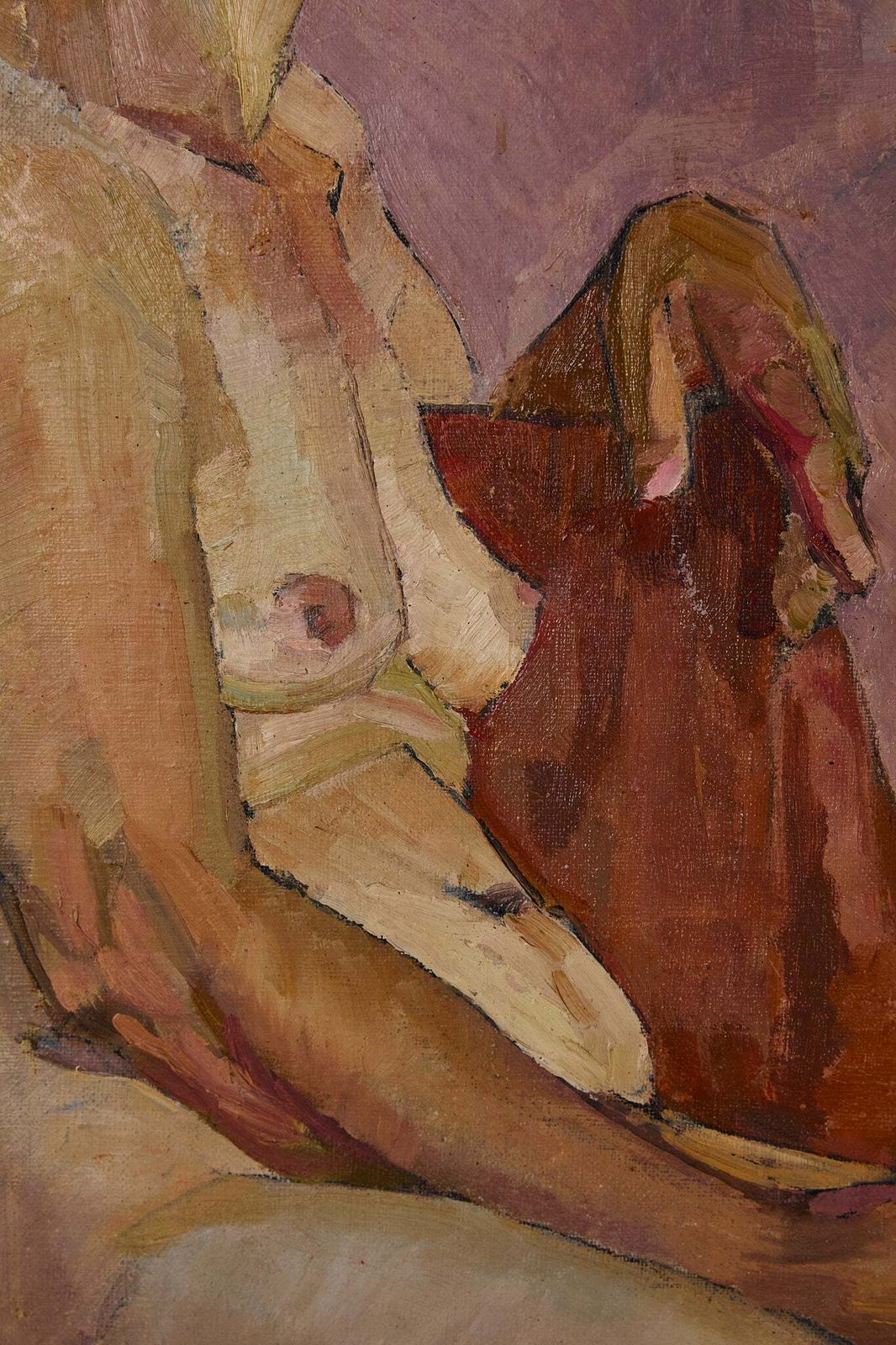 photo furniture Nude Oil Painting Lilacs, 1960s