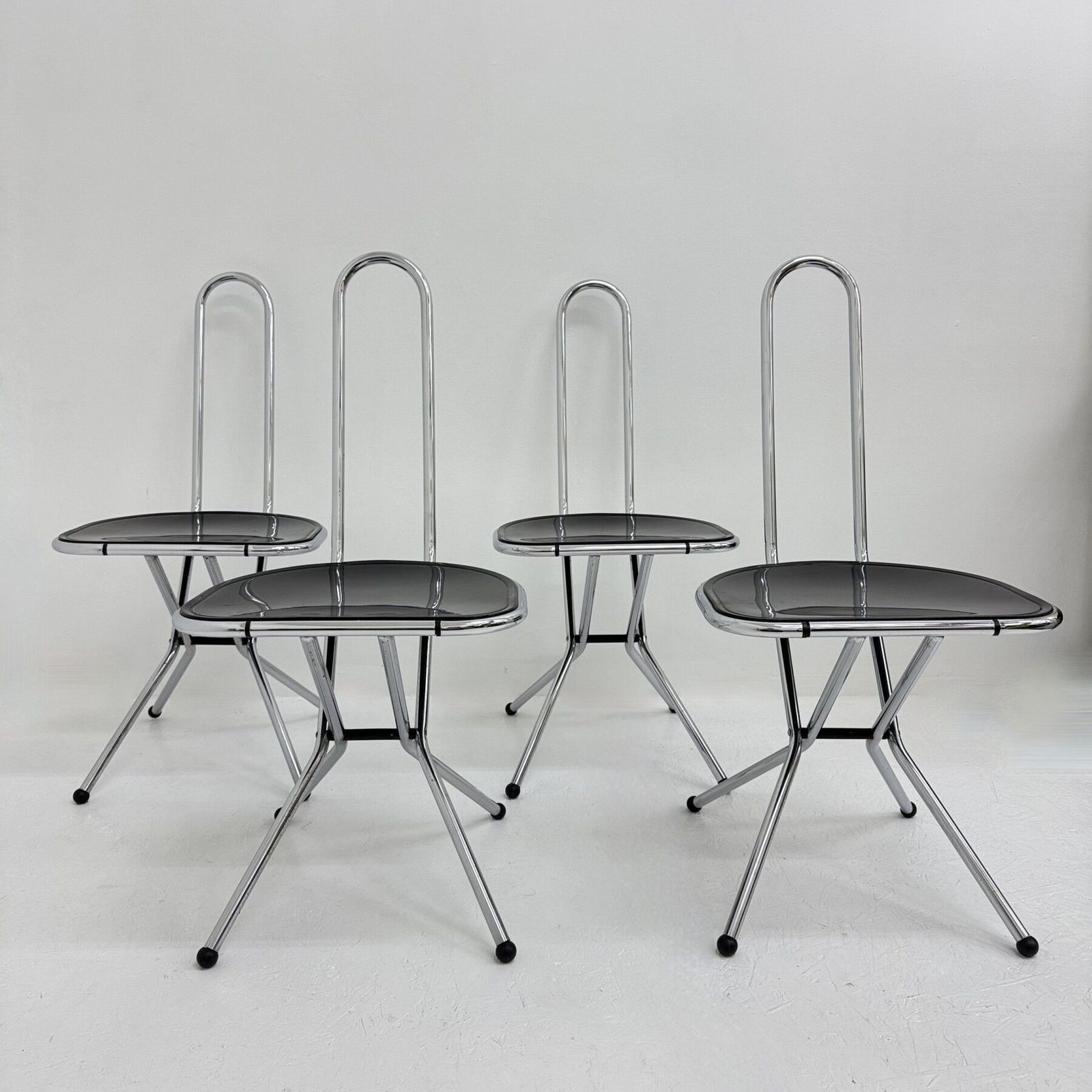 Set Of 4 Post Modern Folding Chairs By Niels Gammelgaard For Ikea , 1980’s