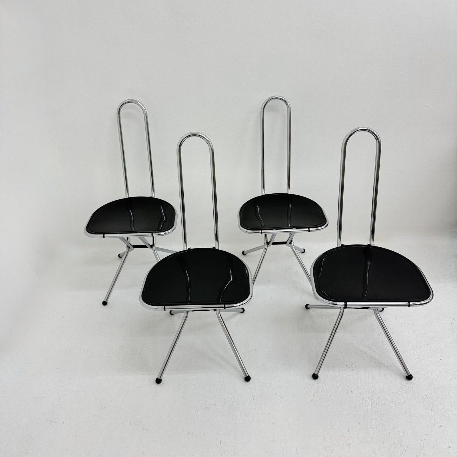 Lot de 4 chaises pliantes post-modernes par Niels Gammelgaard pour Ikea, années 1980 photo furniture