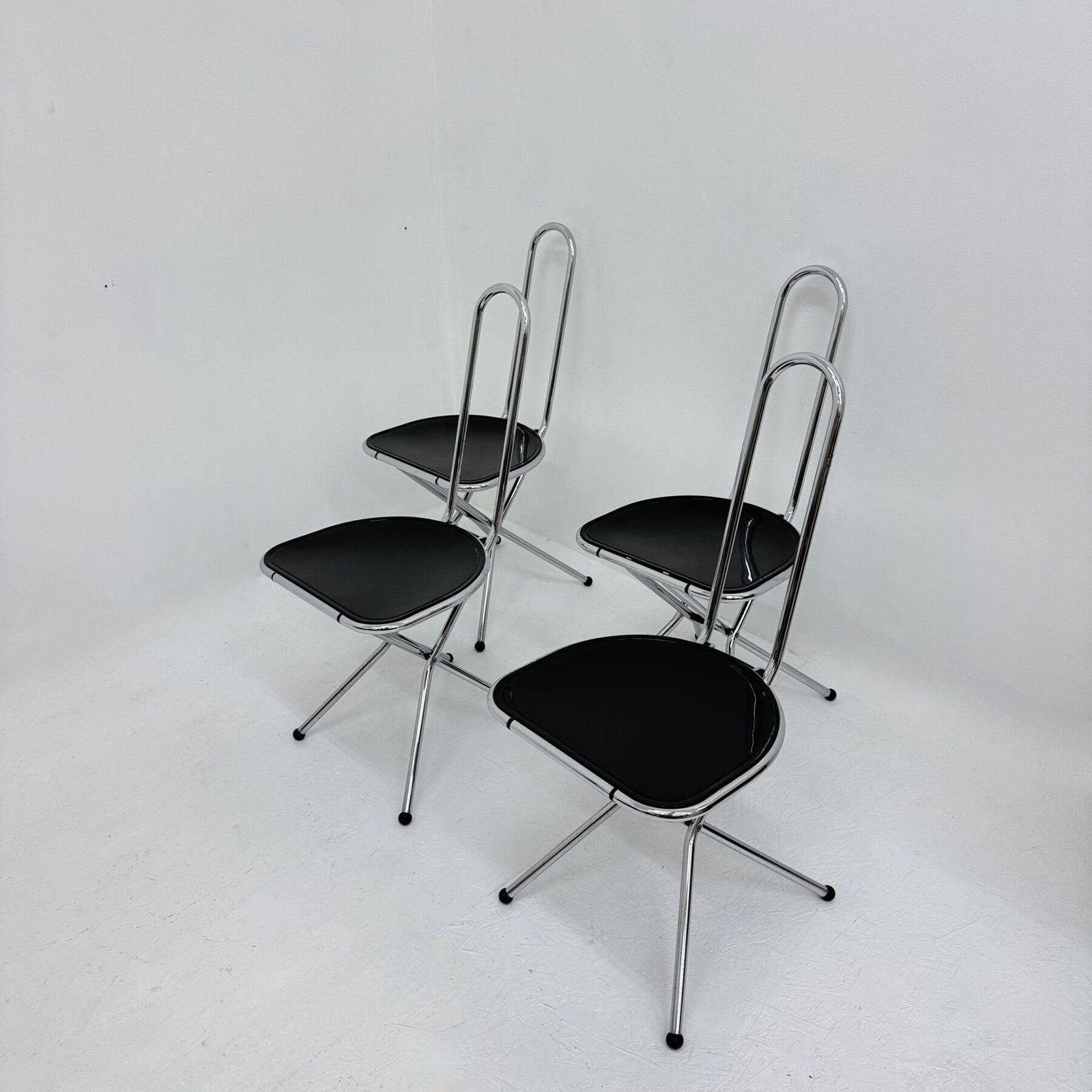 Lot de 4 chaises pliantes post-modernes par Niels Gammelgaard pour Ikea, années 1980 photo vinterior