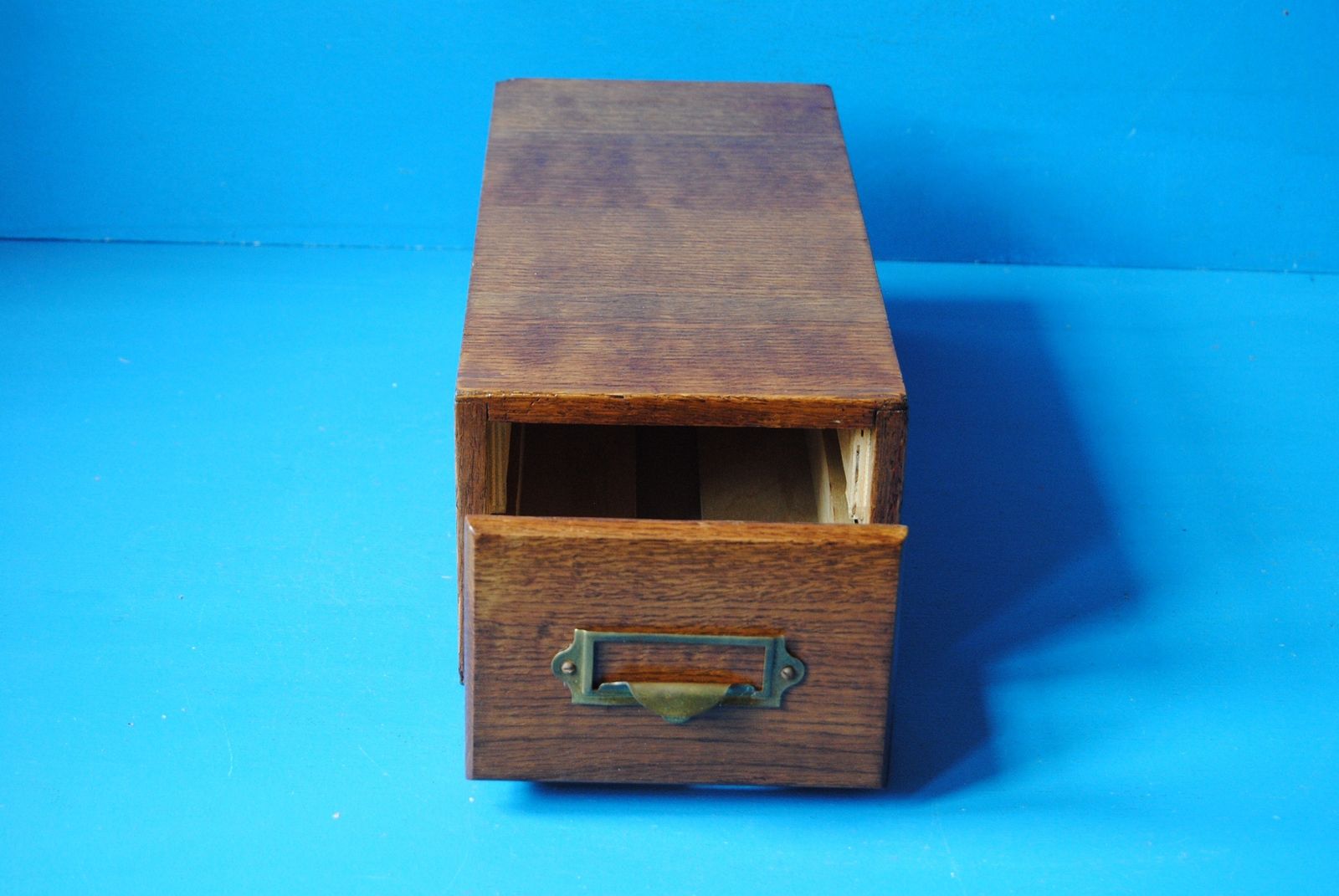 Vintage Oak Library Card Index Storage Drawer photo vinterior