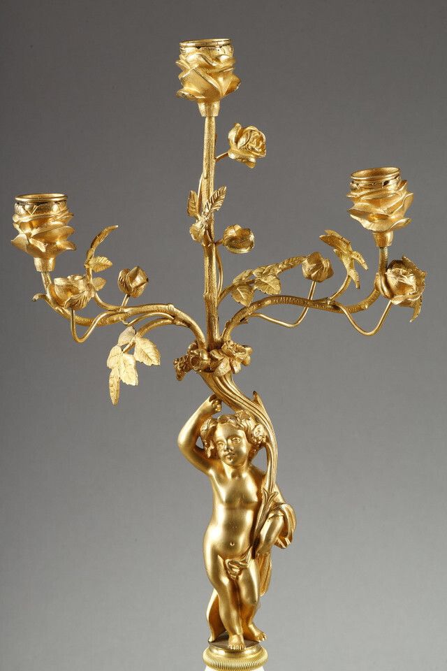 Paar kandelaars in Louis XVI-stijl photo vintage