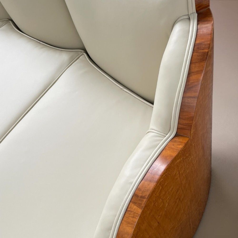 Furniture A Fine Art Deco Three Seater Sofa By Harry And Lou Epstein photo