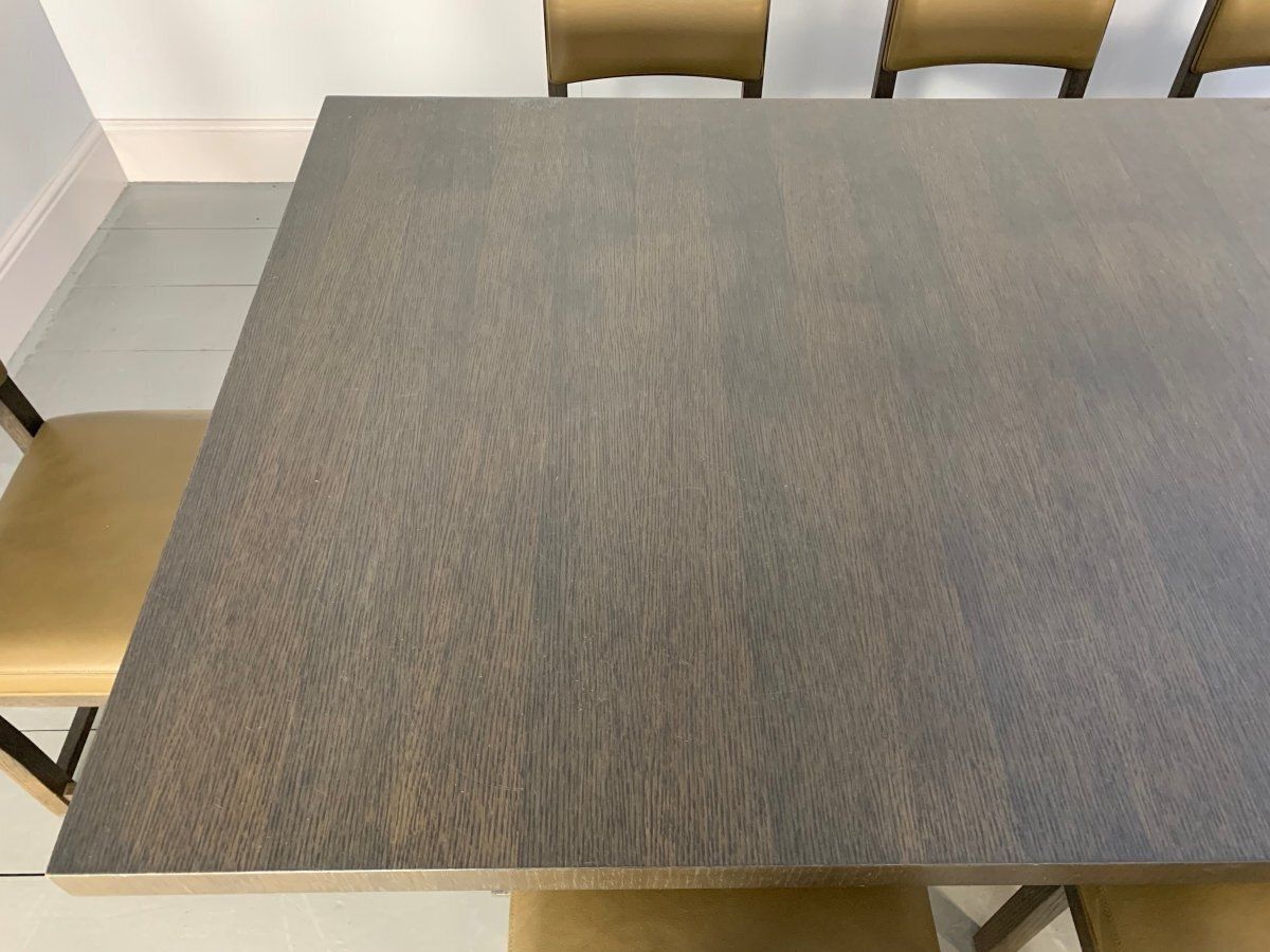 B&B Italia Max Dining Table & 10 Maxalto Dining Chairs In Grey Oak & Leather photo buy