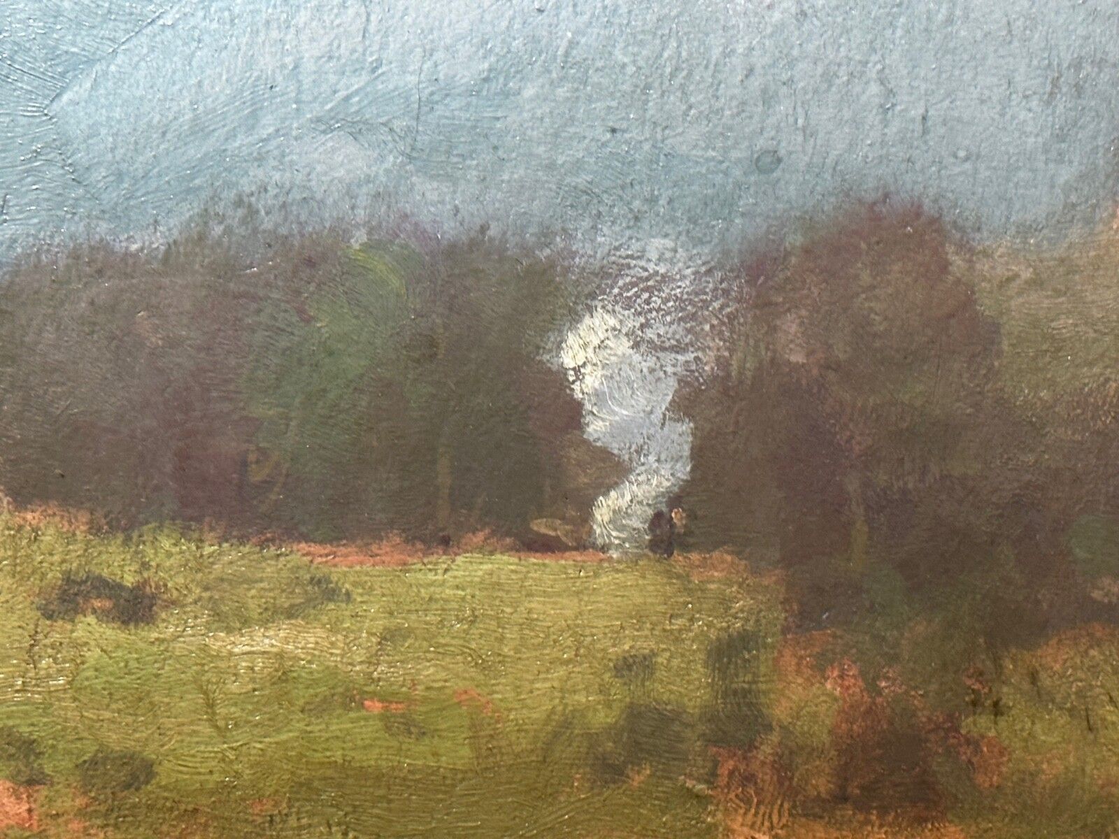 photo vintage Victorian Landscape Oil Painting Evening, Glen Sannox Scottish Highlands Signed By George Houston