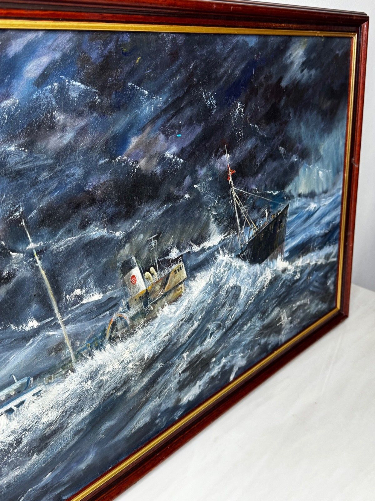 photo furniture 20th Century Marine Oil Painting Kingston Peridot (H591) Hull Northern Fishing Co. Ltd Lost In Arctic Gale Jan 68