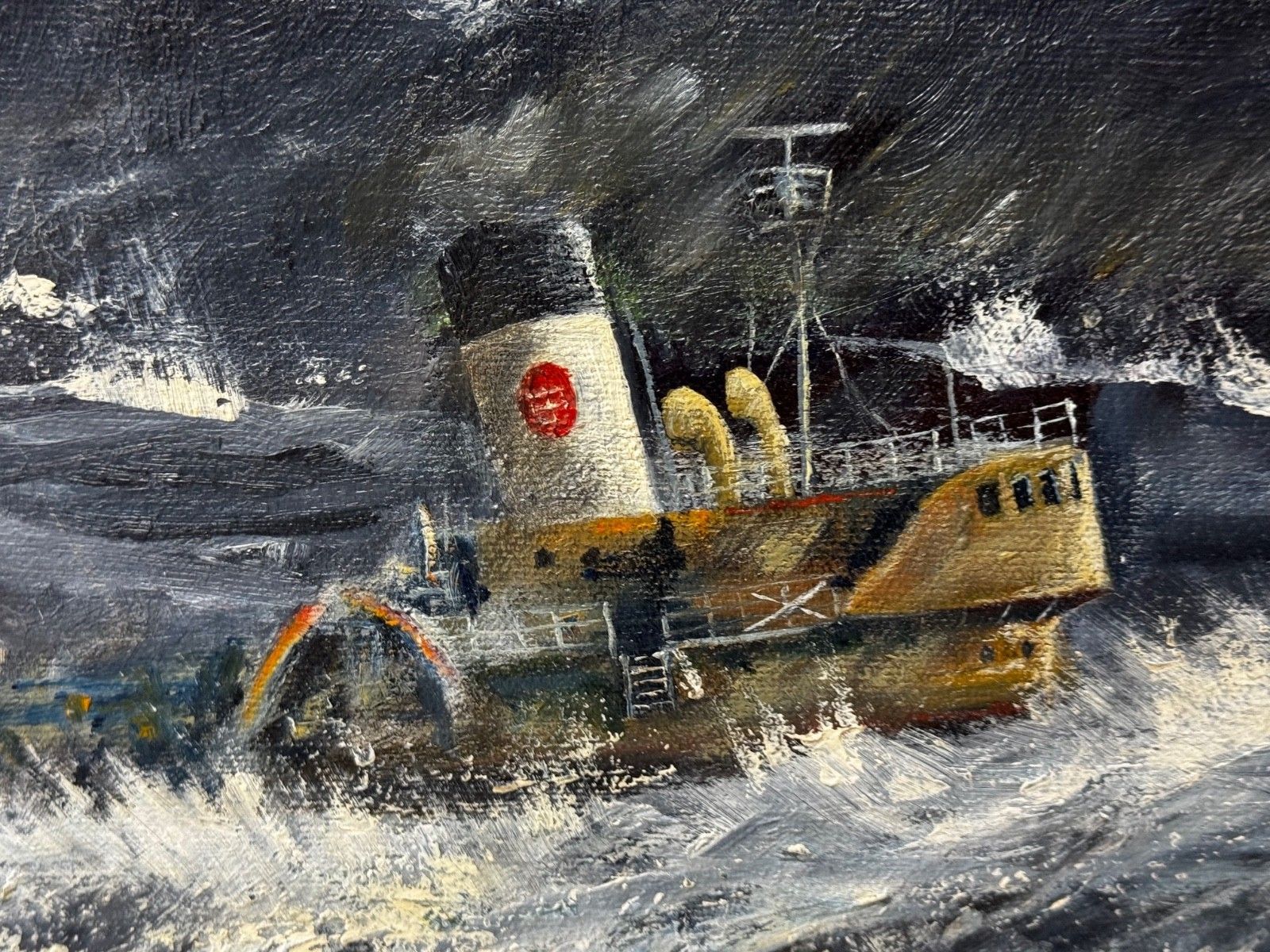 photo vintage 20th Century Marine Oil Painting Kingston Peridot (H591) Hull Northern Fishing Co. Ltd Lost In Arctic Gale Jan 68