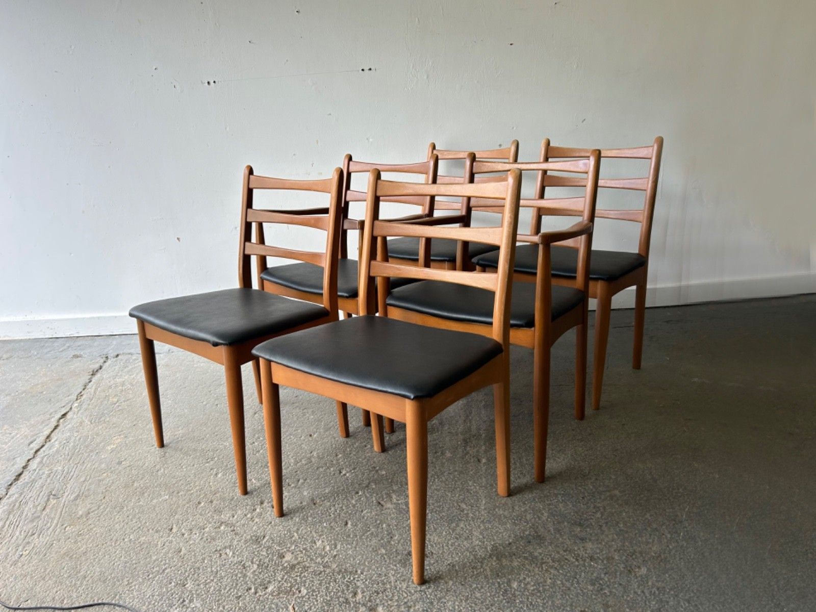 1960/70s Mid Century Set Of 6 Dining Chairs By Schreiber Furniture photo for sale