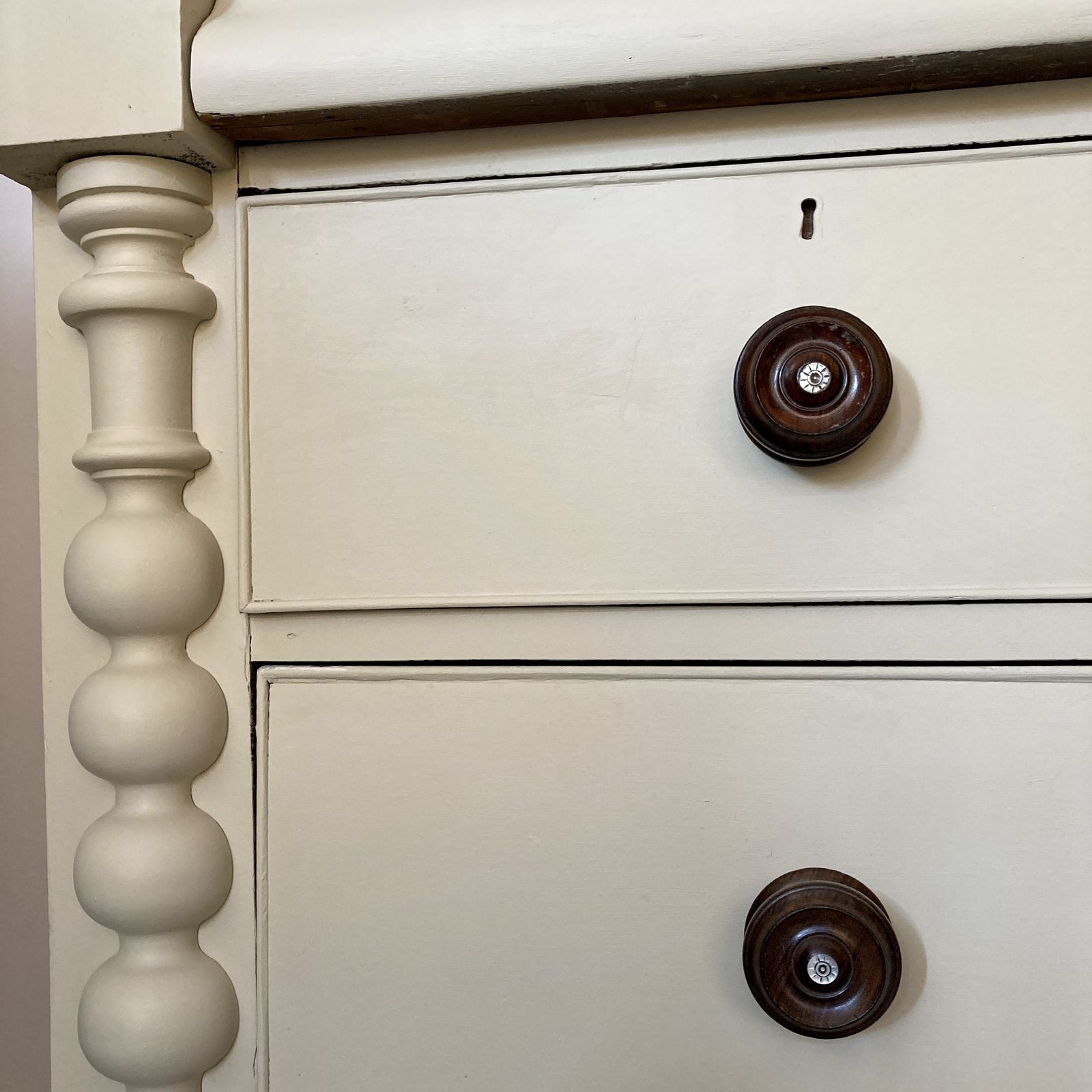 Painted Antique Chest Of Drawers With Bobbin Detail photo vintage