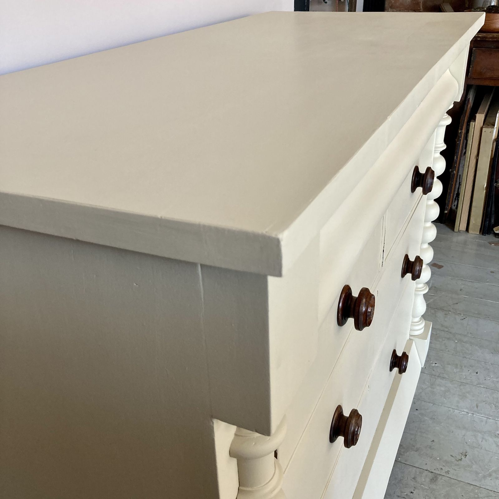 photo furniture Painted Antique Chest Of Drawers With Bobbin Detail