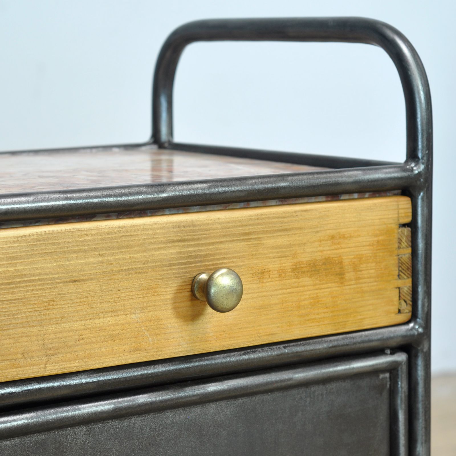 photo furniture Nightstand With Marble Top, Circa 1920