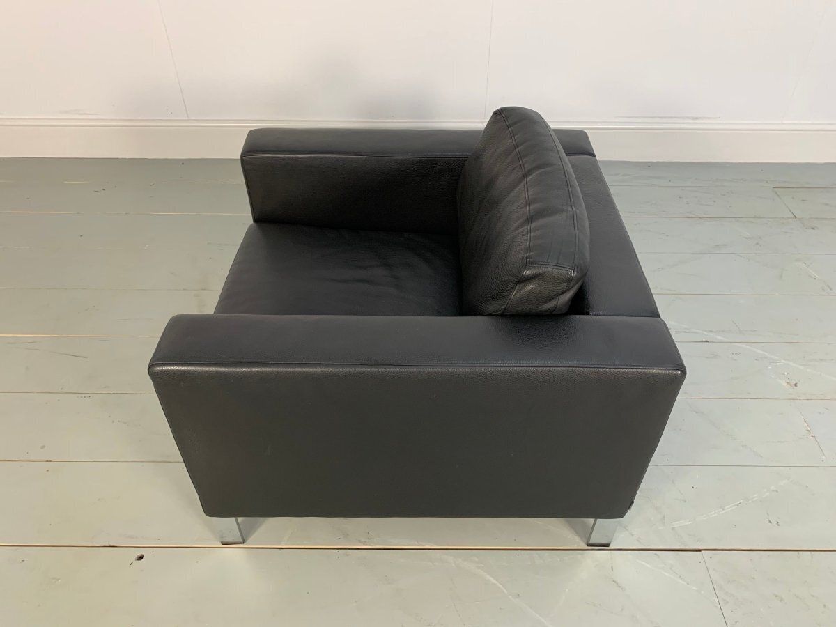 photo for sale Walter Knoll Foster 503.10 Armchairs In Black Leather, Set Of 2
